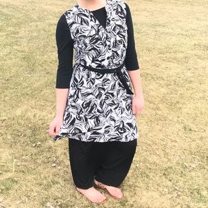 Black and White Midi Dress
